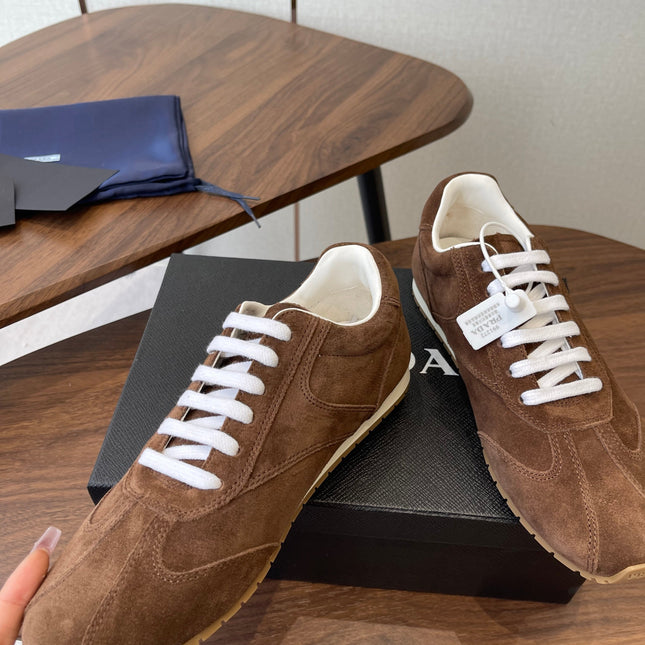 PRADA 25S SNEAKER IN BROWN SUEDE STYLE 12
