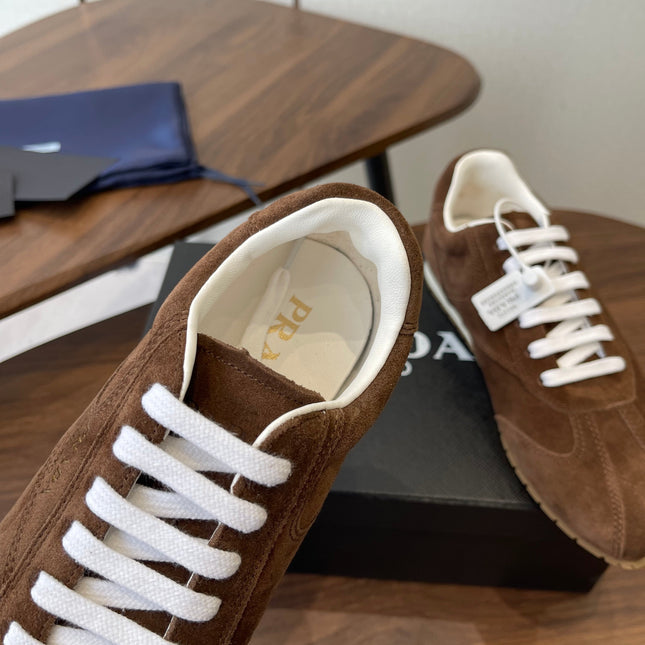 PRADA 25S SNEAKER IN BROWN SUEDE STYLE 12