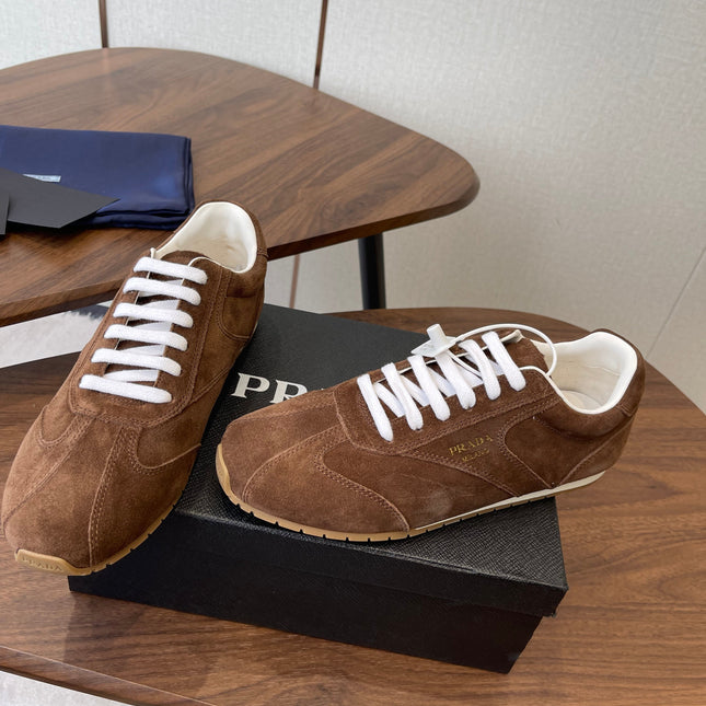 PRADA 25S SNEAKER IN BROWN SUEDE STYLE 12