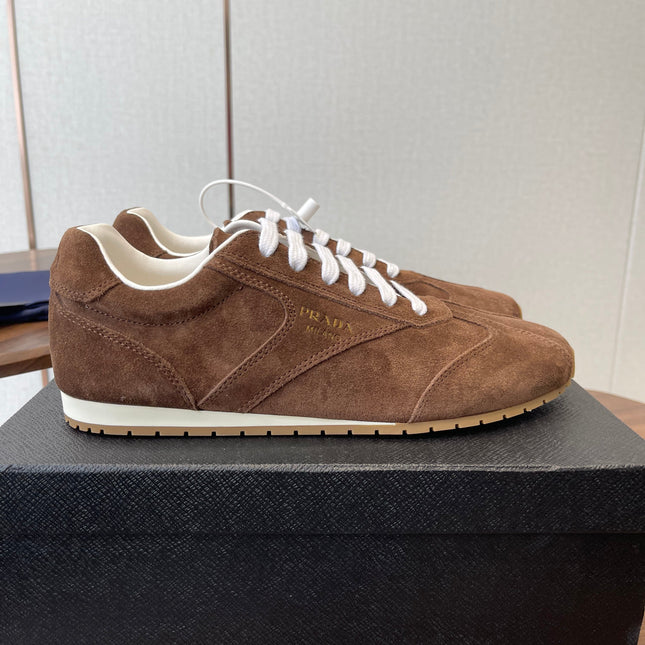 PRADA 25S SNEAKER IN BROWN SUEDE STYLE 12