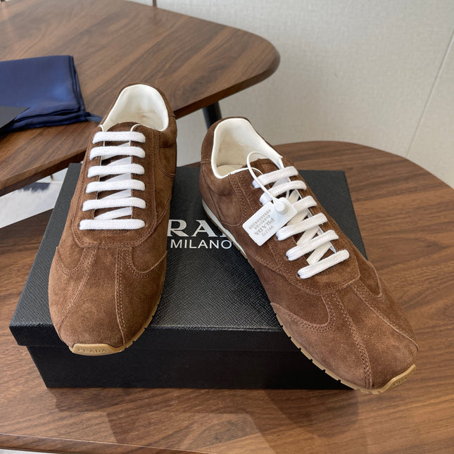 PRADA 25S SNEAKER IN BROWN SUEDE STYLE 12