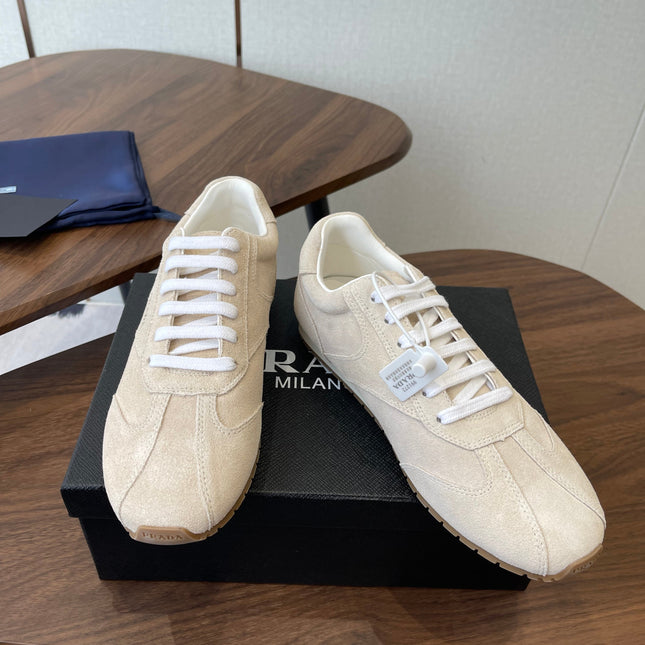 PRADA 25S SNEAKER IN LIGHT BEIGE SUEDE STYLE 11