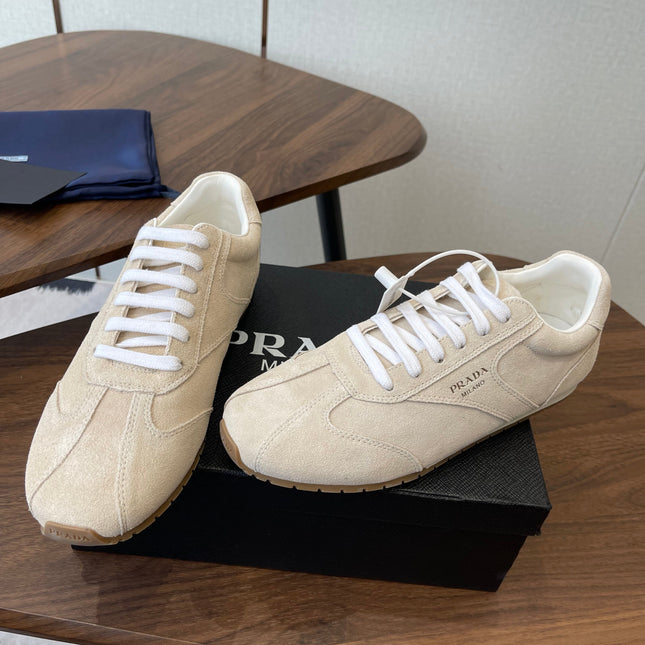 PRADA 25S SNEAKER IN LIGHT BEIGE SUEDE STYLE 11