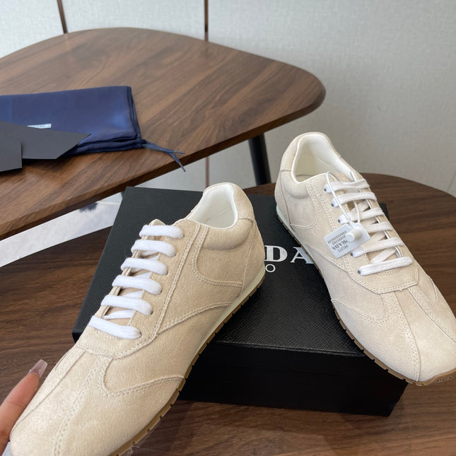 PRADA 25S SNEAKER IN LIGHT BEIGE SUEDE STYLE 11