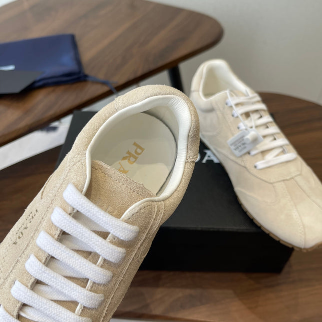 PRADA 25S SNEAKER IN LIGHT BEIGE SUEDE STYLE 11