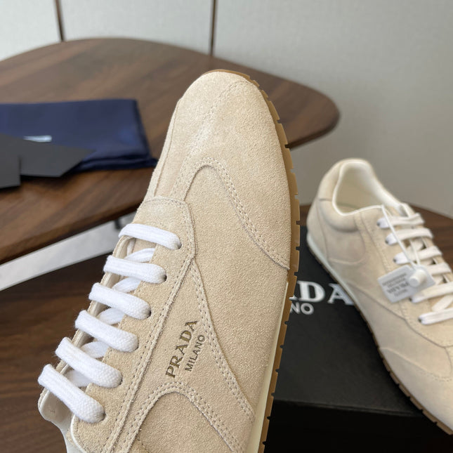 PRADA 25S SNEAKER IN LIGHT BEIGE SUEDE STYLE 11