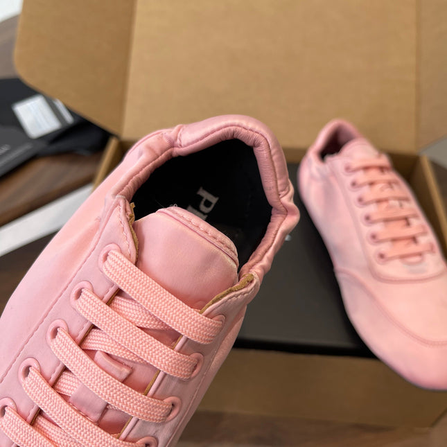 PRADA 25S SNEAKER IN PINK SILK