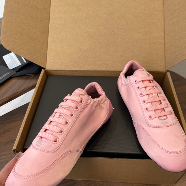 PRADA 25S SNEAKER IN PINK SILK