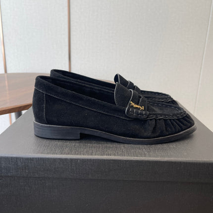 YSL 26S LOAFER IN BLACK SUEDE