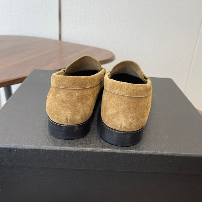 YSL 26S LOAFER IN LIGHT BROWN SUEDE