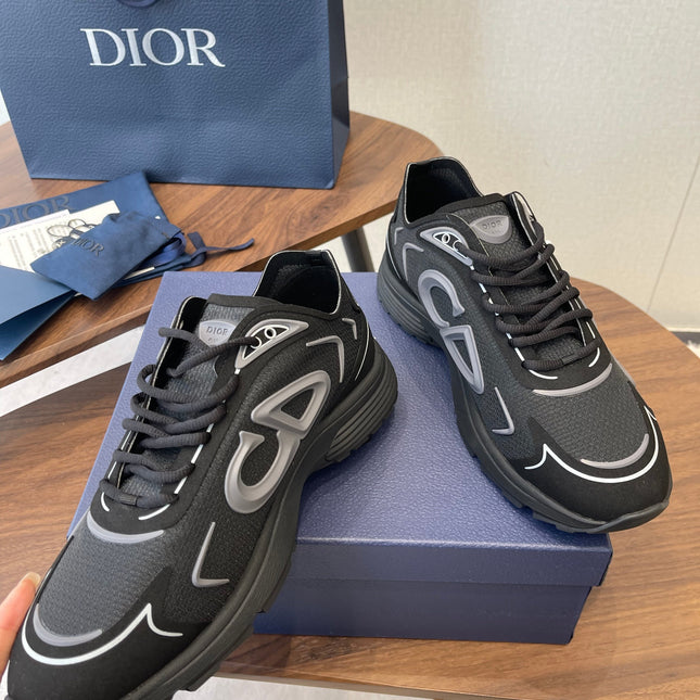 DIOR 26S B30 COUNTDOWN TECH SNEAKER IN BLACK TECHNICAL FABRIC AND SUEDE