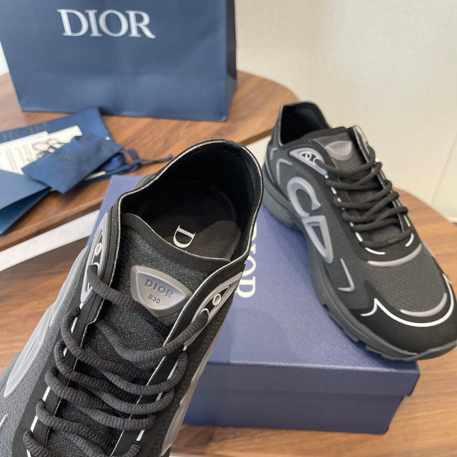 DIOR 26S B30 COUNTDOWN TECH SNEAKER IN BLACK TECHNICAL FABRIC AND SUEDE