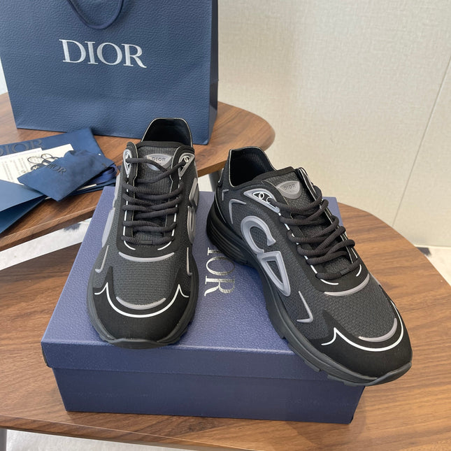 DIOR 26S B30 COUNTDOWN TECH SNEAKER IN BLACK TECHNICAL FABRIC AND SUEDE