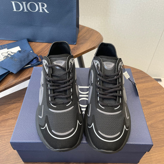 DIOR 26S B30 COUNTDOWN TECH SNEAKER IN BLACK TECHNICAL FABRIC AND SUEDE