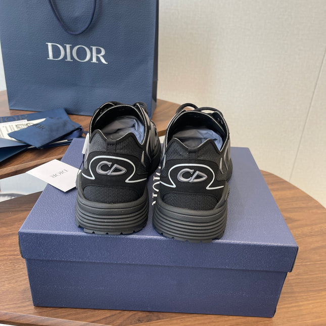 DIOR 26S B30 COUNTDOWN TECH SNEAKER IN BLACK TECHNICAL FABRIC AND SUEDE