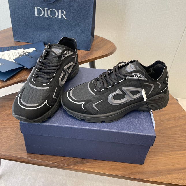 DIOR 26S B30 COUNTDOWN TECH SNEAKER IN BLACK TECHNICAL FABRIC AND SUEDE