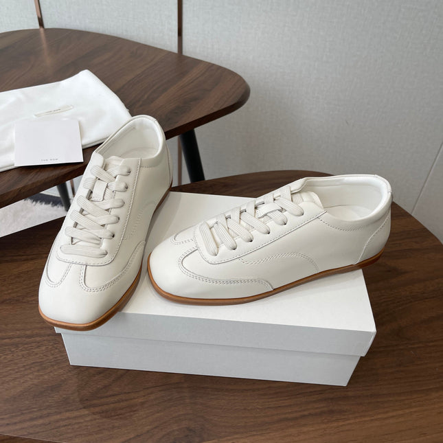 THE ROW 26S SNEAKERS IN WHITE CALFSKIN