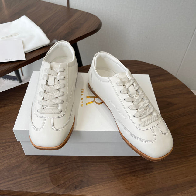THE ROW 26S SNEAKERS IN WHITE CALFSKIN
