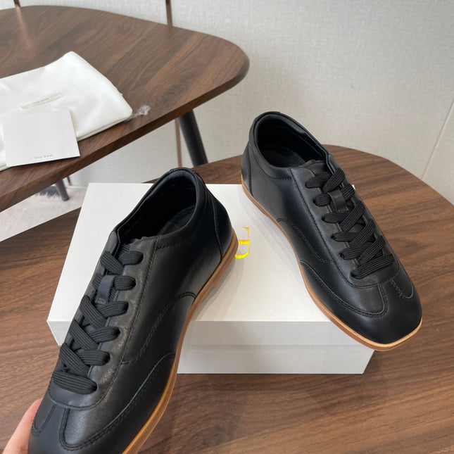 THE ROW 26S SNEAKERS IN BLACK CALFSKIN