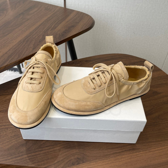 THE ROW 26S SNEAKERS IN BEIGE SUEDE AND FABRIC
