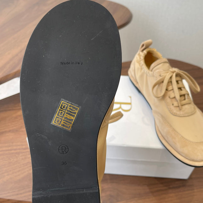 THE ROW 26S SNEAKERS IN BEIGE SUEDE AND FABRIC