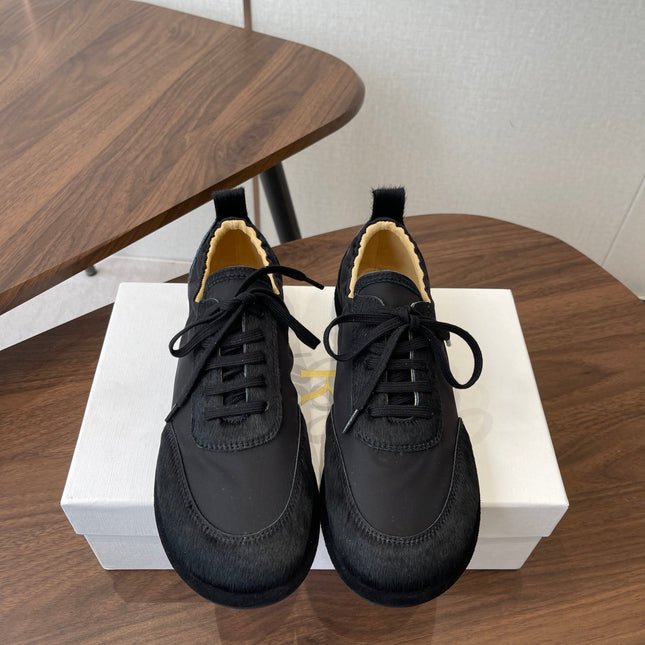 THE ROW 26S SNEAKERS IN BLACK PONY HAIR AND FABRIC