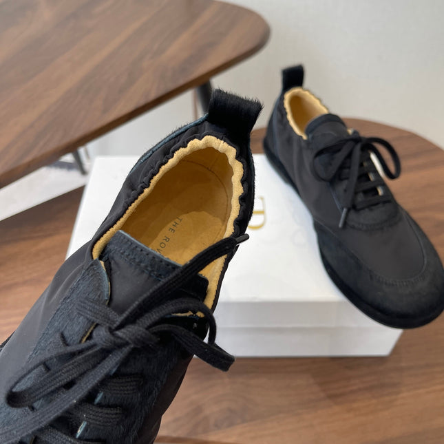 THE ROW 26S SNEAKERS IN BLACK PONY HAIR AND FABRIC