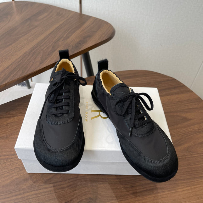 THE ROW 26S SNEAKERS IN BLACK PONY HAIR AND FABRIC