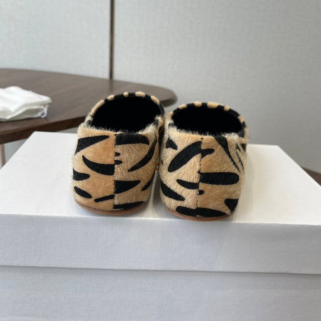 THE ROW 26S MARY JANES IN BEIGE ZEBRA PRINT PONY HAIR