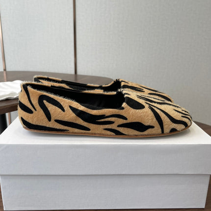 THE ROW 26S MARY JANES IN BEIGE ZEBRA PRINT PONY HAIR