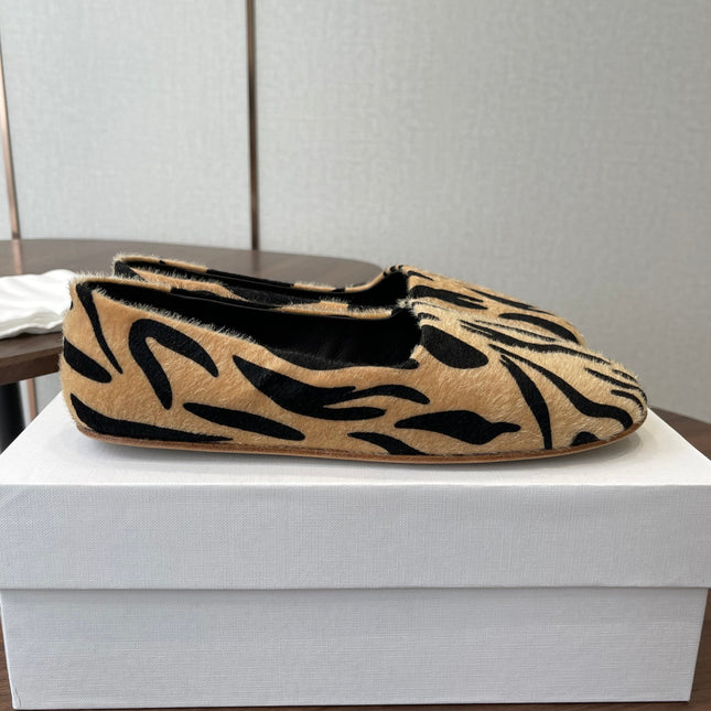 THE ROW 26S MARY JANES IN BEIGE ZEBRA PRINT PONY HAIR