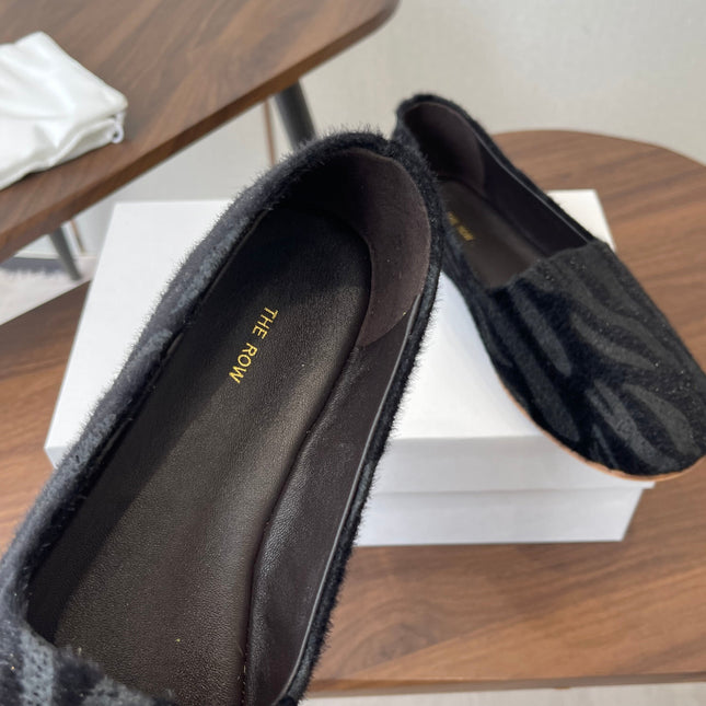 THE ROW 26S MARY JANES IN BLACK ZEBRA PRINT PONY HAIR