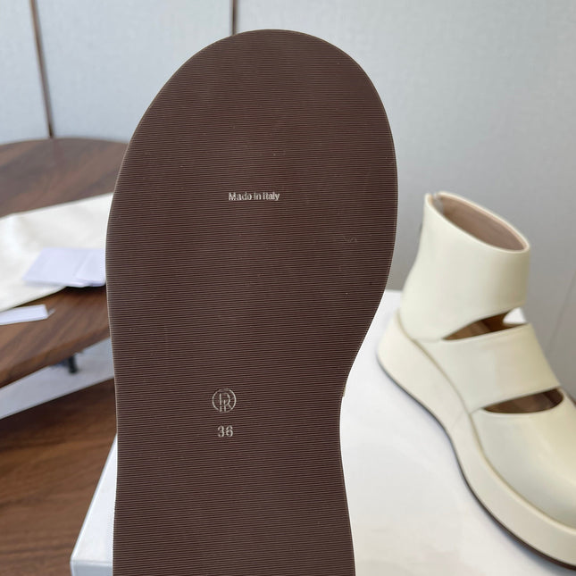 THE ROW 26S PLATFORM MARY JANE IN CREAM WHITE CALFSKIN