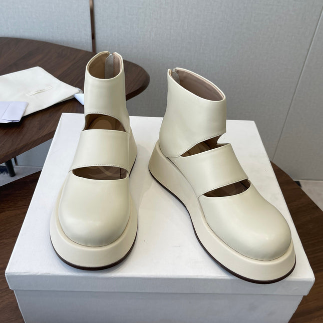 THE ROW 26S PLATFORM MARY JANE IN CREAM WHITE CALFSKIN