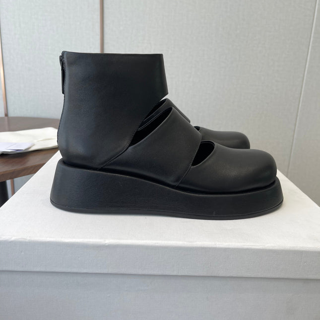THE ROW 26S PLATFORM MARY JANE IN BLACK CALFSKIN