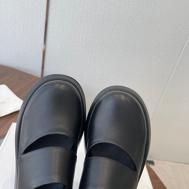 THE ROW 26S PLATFORM MARY JANE IN BLACK CALFSKIN