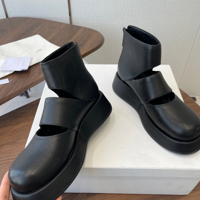 THE ROW 26S PLATFORM MARY JANE IN BLACK CALFSKIN
