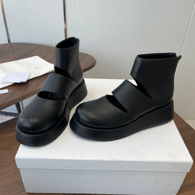 THE ROW 26S PLATFORM MARY JANE IN BLACK CALFSKIN