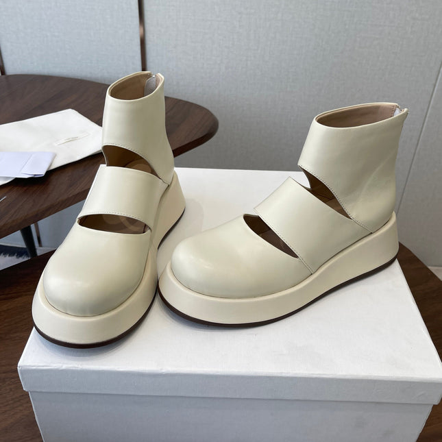 THE ROW 26S PLATFORM MARY JANE IN CREAM WHITE CALFSKIN