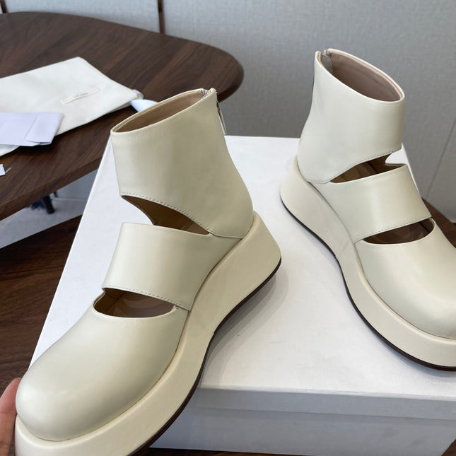 THE ROW 26S PLATFORM MARY JANE IN CREAM WHITE CALFSKIN