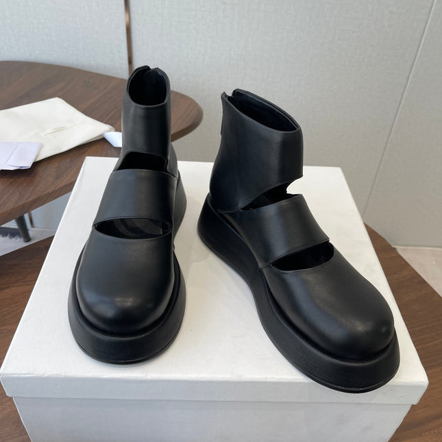 THE ROW 26S PLATFORM MARY JANE IN BLACK CALFSKIN