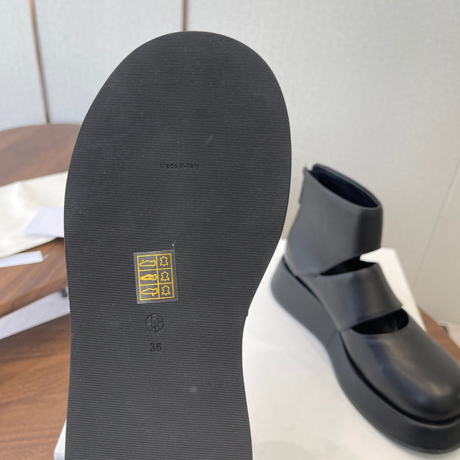 THE ROW 26S PLATFORM MARY JANE IN BLACK CALFSKIN