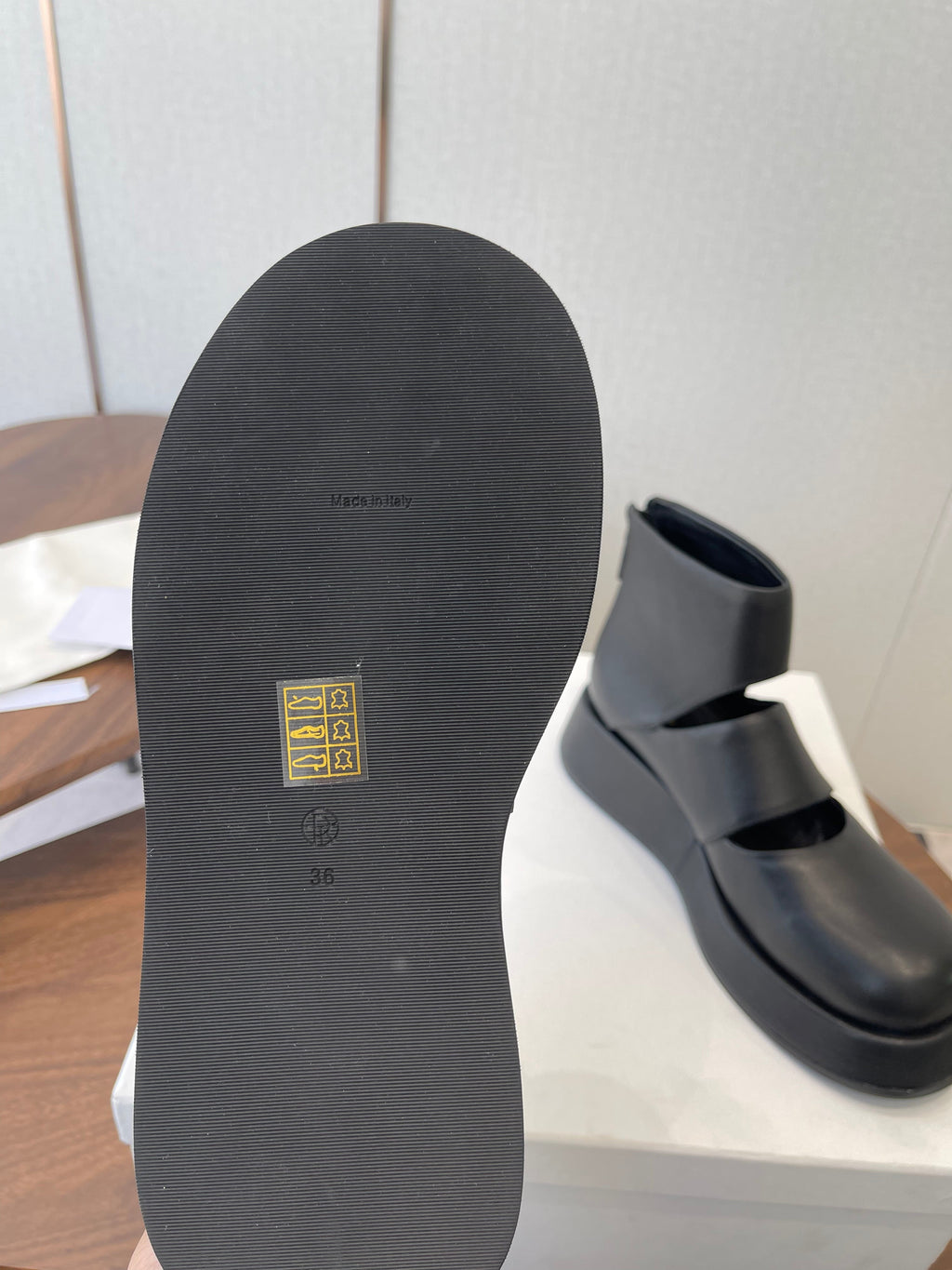 THE ROW 26S PLATFORM MARY JANE IN BLACK CALFSKIN