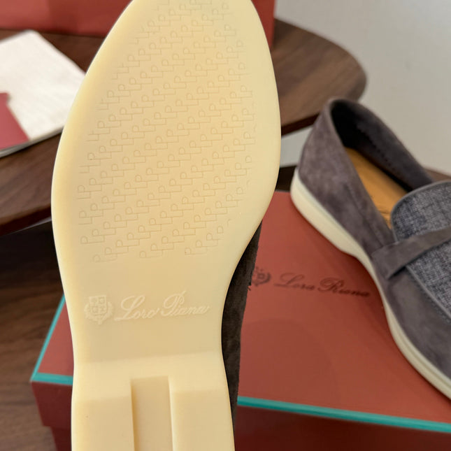 LP 26S LOAFERS IN BROWN SUEDE & FABRIC GOLD HARDWARE