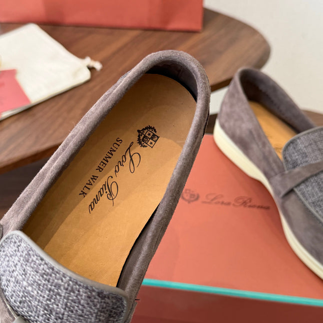 LP 26S LOAFERS IN BROWN SUEDE & FABRIC GOLD HARDWARE