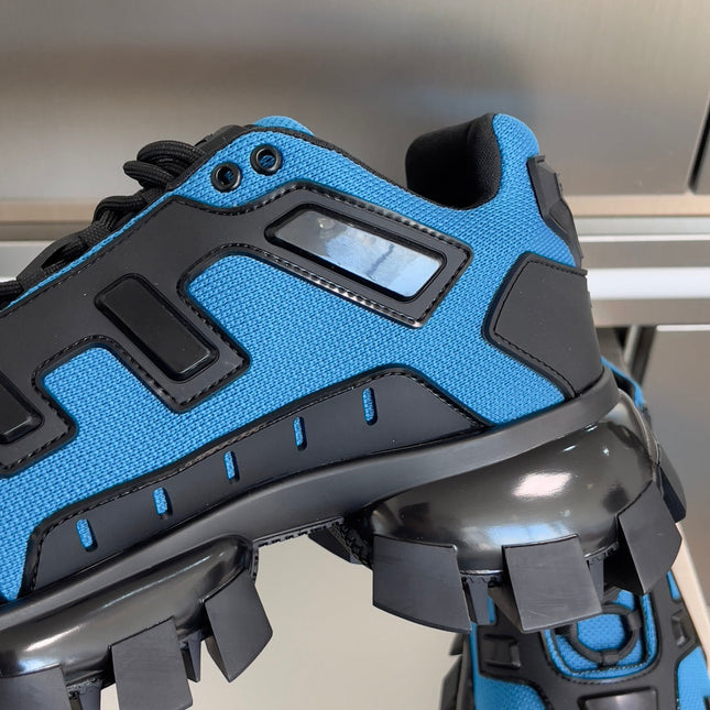 PRADA 26S CLOUDBUST THUNDER SNEAKERS 60MM IN BLUE MESH FABRIC