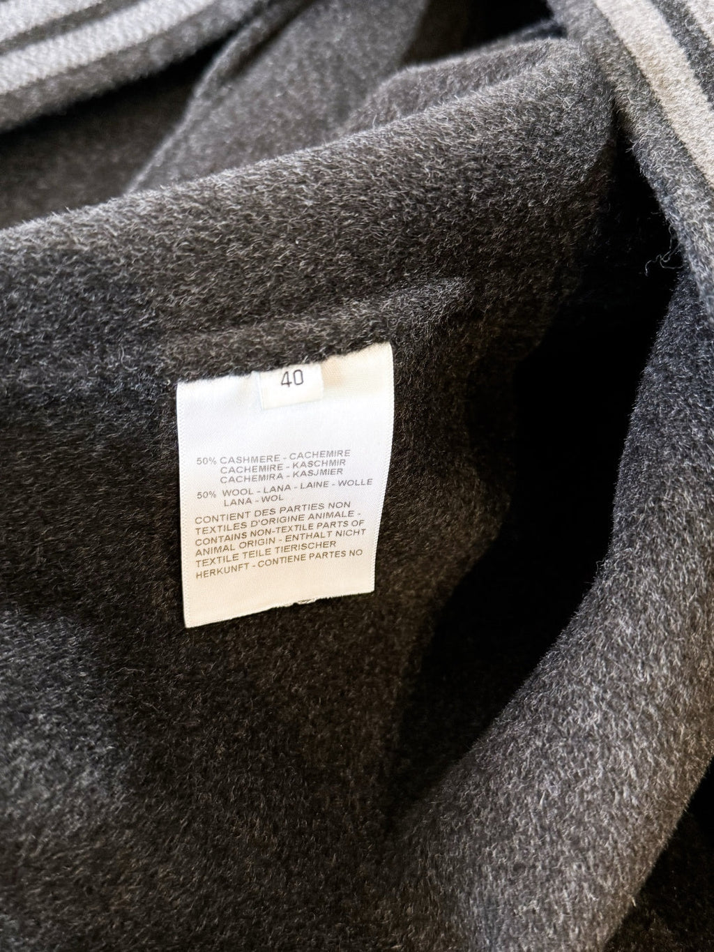 HERMES 25S LONG STAND-COLLAR CASHMERE COAT 257