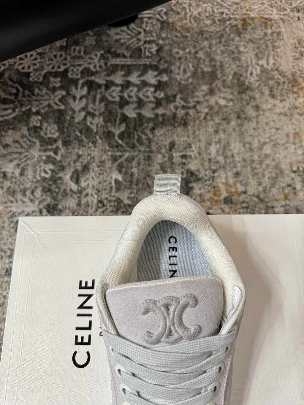 CELINE 26S SNEAKER IN LIGHT GREY SUEDE