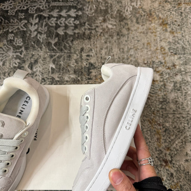 CELINE 26S SNEAKER IN LIGHT GREY SUEDE