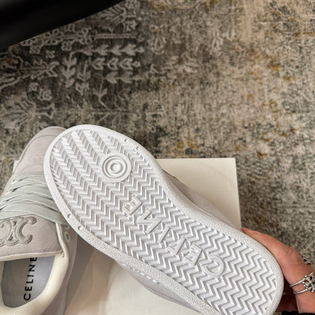 CELINE 26S SNEAKER IN LIGHT GREY SUEDE